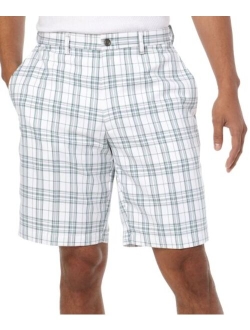 Men's Big and Tall Cool 18 Expandable-Waistband Woven Plaid Short