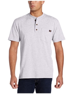 Men's Cotton Solid Short Sleeve Heavyweight Henley T-Shirt