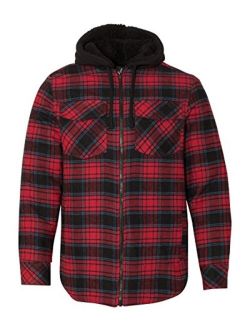 Burnside Men's 8620 Plaid Quilted Lined Flannel Full-Zip Hooded Jacket