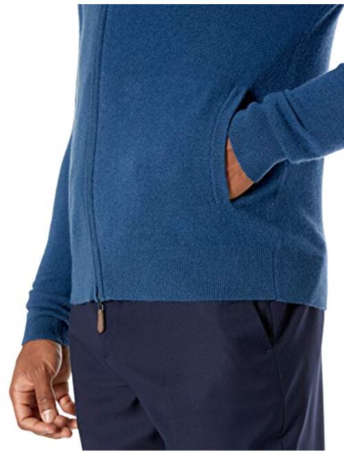 Amazon Brand - Buttoned Down Men's 100% Cashmere Full-Zip Sweater