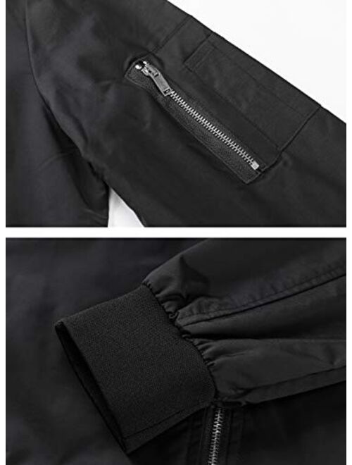 TACVASEN Men's Jacket-Lightweight Casual Spring Fall Flight Bomber Zip Pockets Coat Outwear