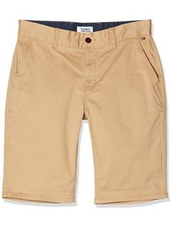 Tommy Jeans Men's Essential Slim Chino Shorts, Beige, 30W