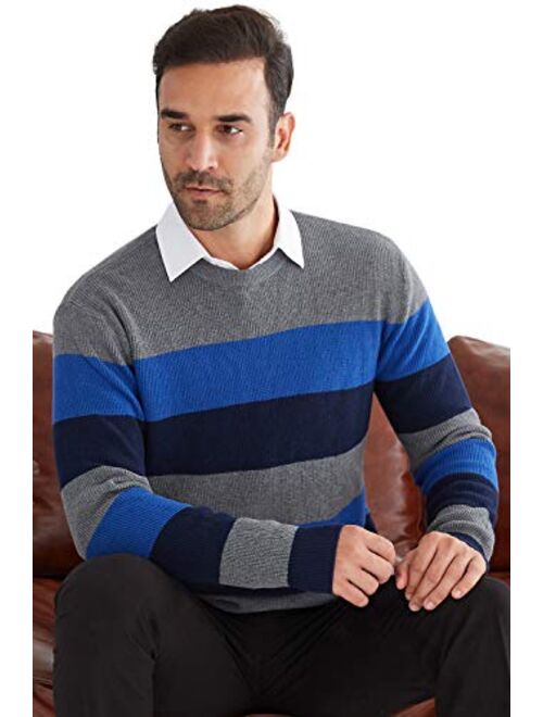 INFLATION Men's Sweaters, Soft Cotton Long Sleeve Casual Knitted Regular Fit Basic Dress Tops for Men