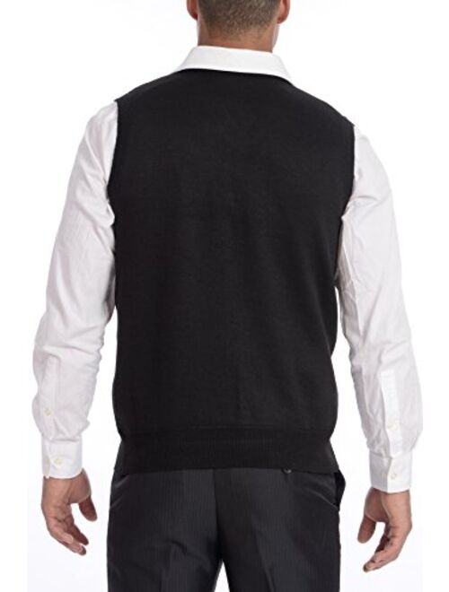 TR Fashion Men's Soft Stretch Solid and Argyle V-Neck Casual Pullover Vest