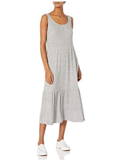 Amazon Brand - Daily Ritual Women's Cozy Knit Rib Tiered Tank Dress