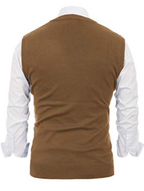 PAUL JONES Mens Argyle Sweater Vest Casual V-Neck Pullover Vest