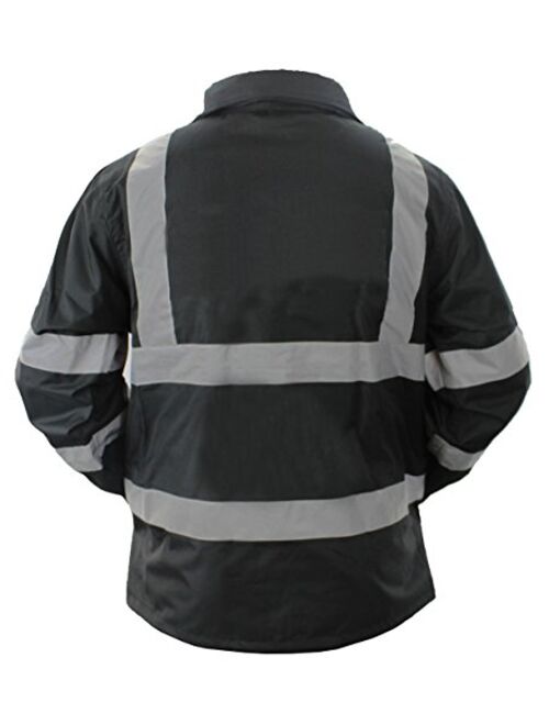 First Class HIGH Visibility Raincoat with Reflective Stripes