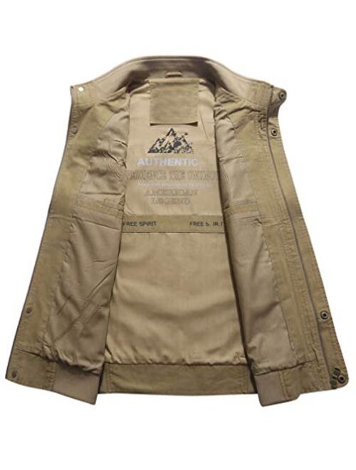 Lavnis Men's Active Cargo Vest Casual Outdoor Pockets Fishing Safari Travel Vests Jacket