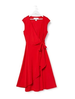Amazon Brand - TRUTH & FABLE Women's Wrap Formal Bridesmaid Dress