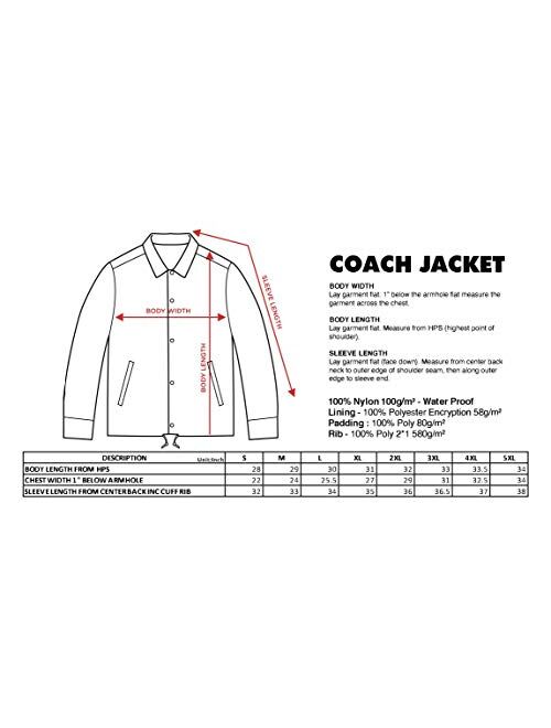 Shaka Wear Mens Nylon Water Resistance Blank Windbreaker Coach Jacket