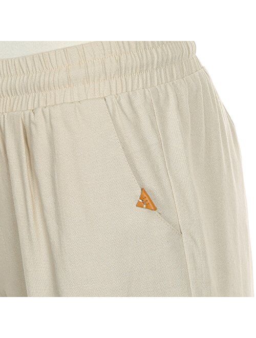 T.B.T. Men's Casual Basic Linen Shorts Elastic Waist Band Drawstring