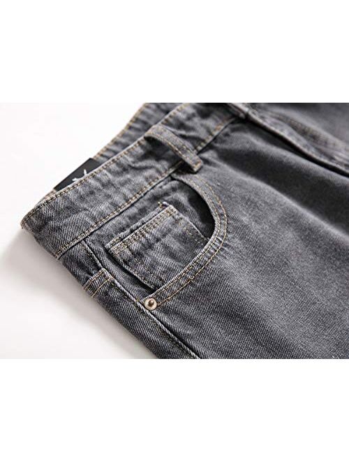 FREDD MARSHALL Men's Skinny Slim Fit Ripped Distressed Stretch Jeans Pants