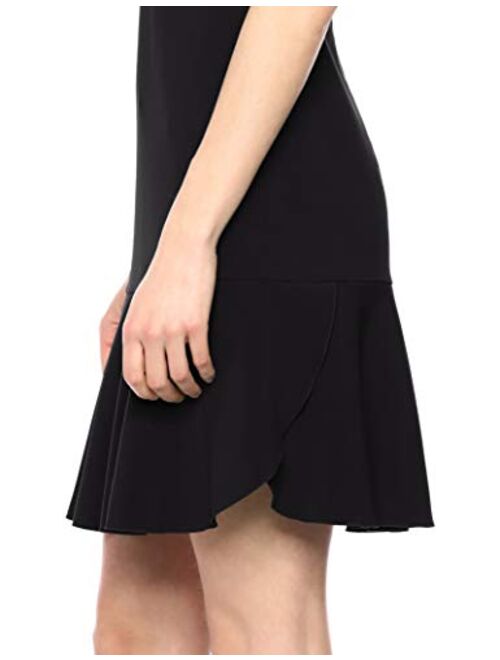 Amazon Brand - Lark & Ro Women's Sleeveless Crew Neck Ruffle Hem Shift Dress