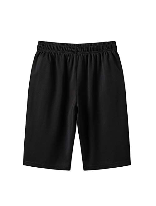CLEEYYS Mens Shorts Jersey Elastic Waist with Zipper Pockets Shorts Mens Athletic Shorts