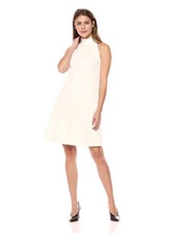 Amazon Brand - Lark & Ro Women's Sleeveless Mock Neck A-Line Dress