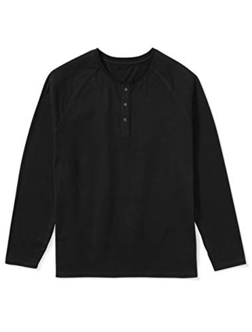 Amazon Essentials Men's Long-Sleeve Henley Shirt fit by DXL