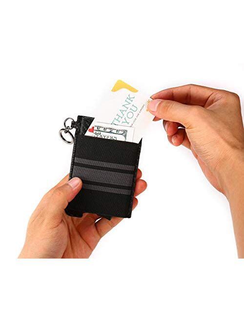 Slim Credit Card Holder RFID Blocking Wallets with Genuine Leather Case, Minimalist Front Pocket Wallet for Men & Women