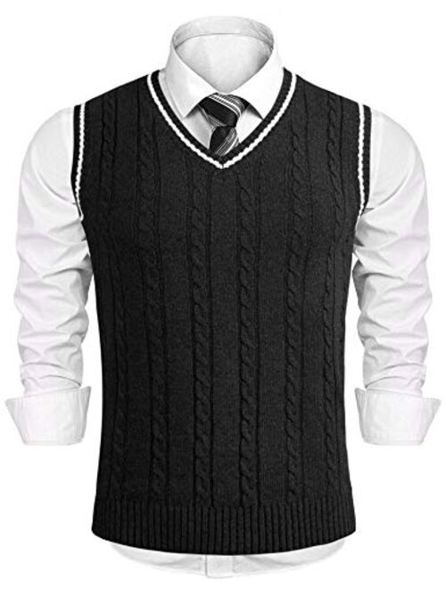 iClosam Mens Sweater Vest Casual Lightweight V-Neck Sweater Vest Pullover