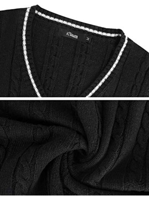 iClosam Mens Sweater Vest Casual Lightweight V-Neck Sweater Vest Pullover