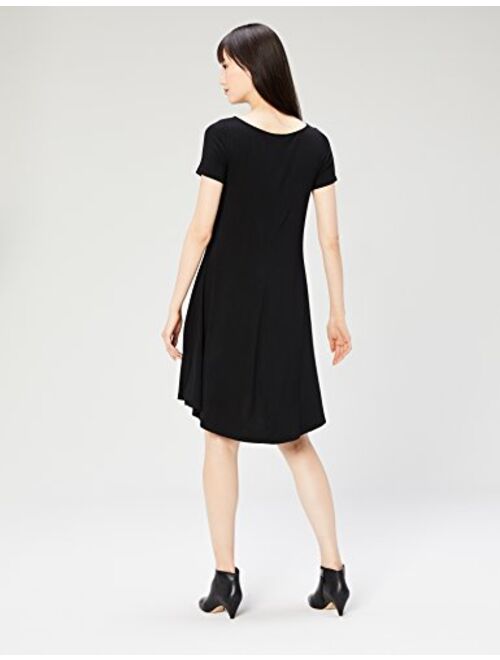 Amazon Brand - Daily Ritual Women's Jersey Short-Sleeve Bateau Neck Dress