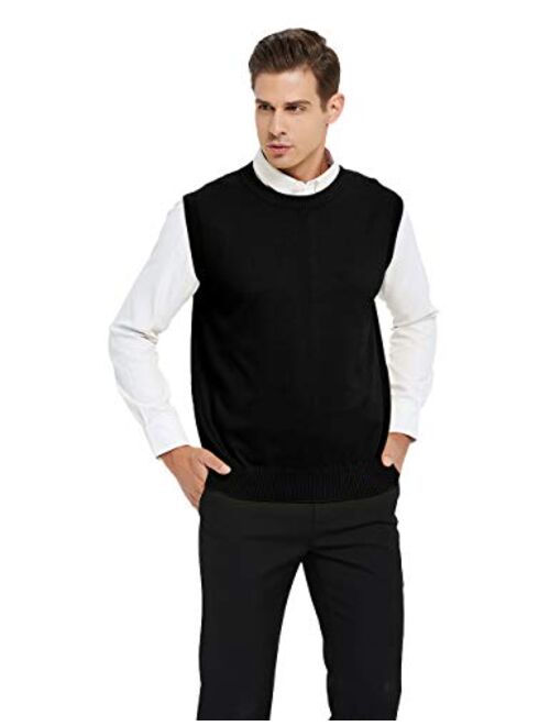 TOPTIE Men's Business Sweater Vest Cotton Jumper Top