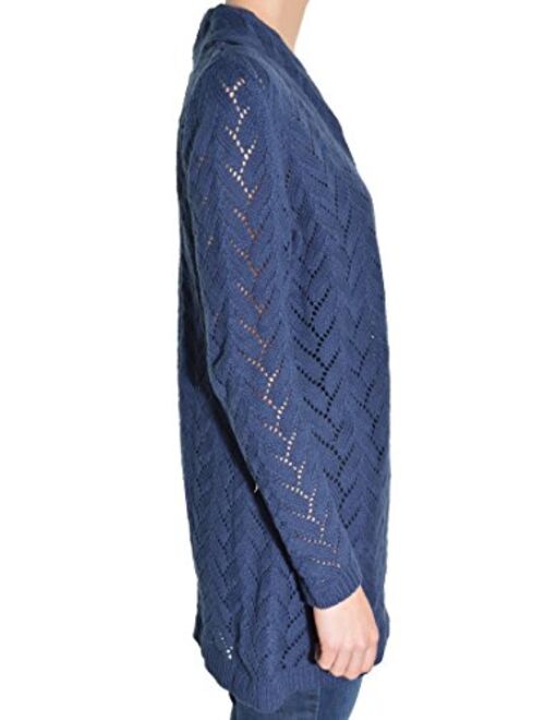 Leo & Nicole Women's Long Sleeve Knit Open Cardigan - Inkspot