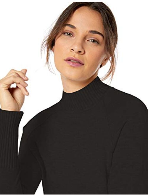 Amazon Brand - Lark & Ro Women's Rib Detail Mock Neck Sweater
