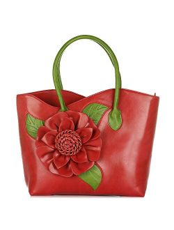 Women Handbag 3D Flower Seris PU Leather Purse Tote Bag By Vanillachocolate