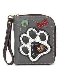 CHALA Zip Around Wallet, Wristlet, 8 Credit Card Slots, Sturdy Pu Leather