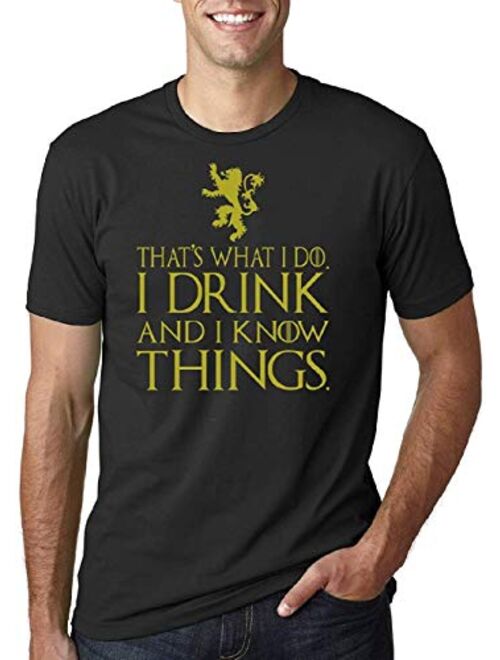 That's What I Do I Drink and I Know Things Men's T Shirt GOT Tyrion Graphic Humor Tee