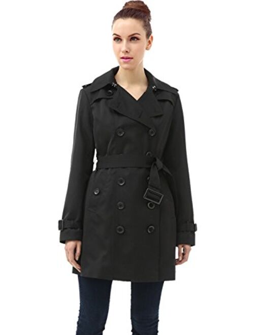 BGSD Women's Leah Hooded Mid Length Trench Coat