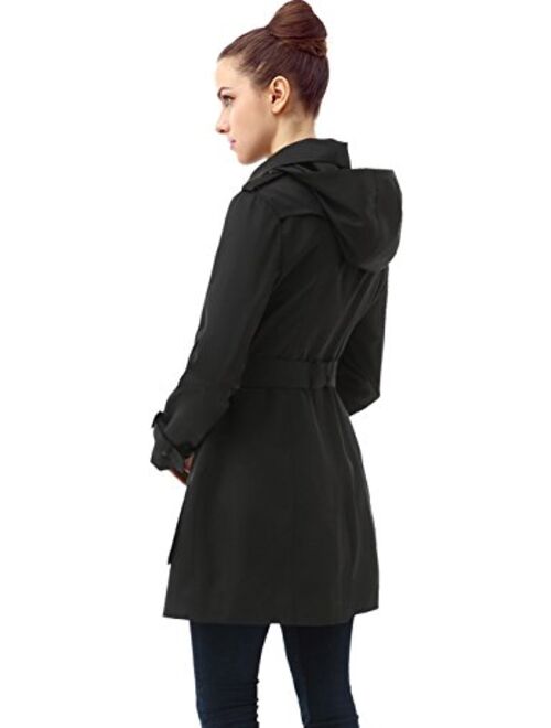 BGSD Women's Leah Hooded Mid Length Trench Coat