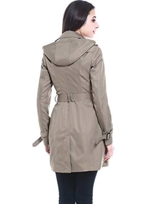 BGSD Women's Viv Waterproof Hooded Mid Length Trench Coat