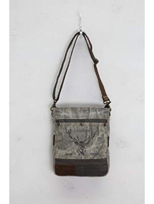 Myra Bag Royal Stag Vintage Upcycled Canvas Shoulder Bag S-0715