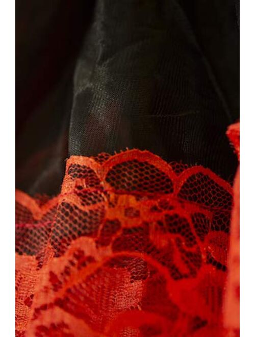 Malco Modes Zooey Luxury Chiffon Adult Petticoat Slip, Lace Trim, Adjustable