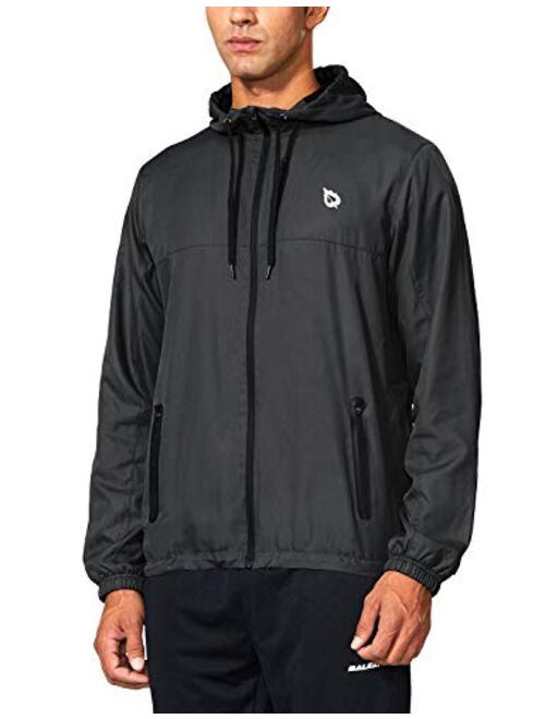 BALEAF Men's Sports Windbreaker Running Track Workout Jackets Lightweight Water Resistant Jackets Zip Pockets