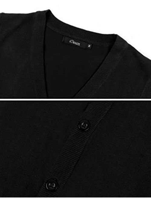 iClosam Mens V-Neck Slim Fit Sweater Vests Knitted Lightweight Button-Down Vest Cardigan