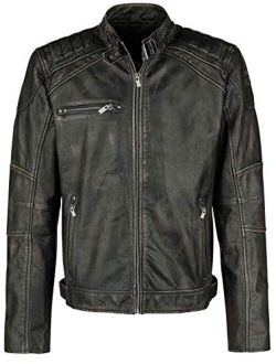 Mens Vintage Brando Biker Cafe Racer Motorcycle Leather Jacket Collection