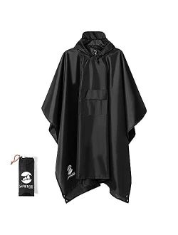 SaphiRose Hooded Rain Poncho Waterproof Jacket for Men Women Adults