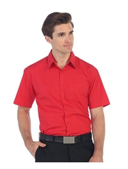 Men's Short Sleeve Solid Dress Shirt