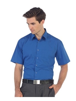 Men's Short Sleeve Solid Dress Shirt