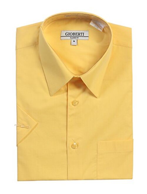 Gioberti Men's Short Sleeve Solid Dress Shirt