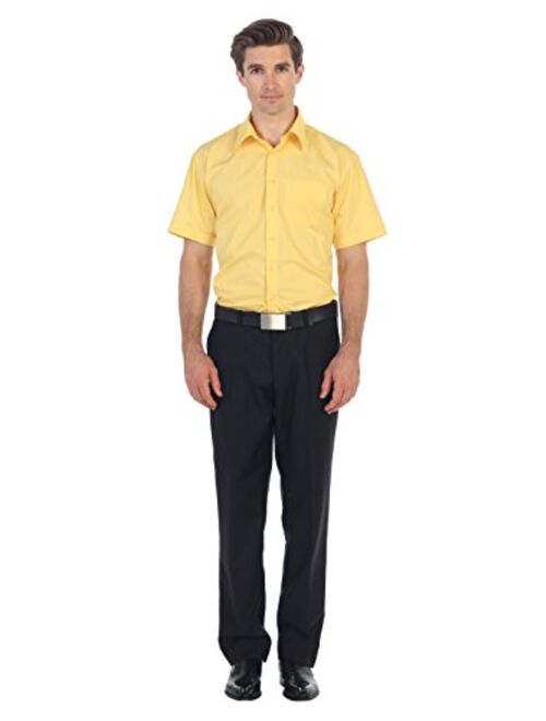 Gioberti Men's Short Sleeve Solid Dress Shirt