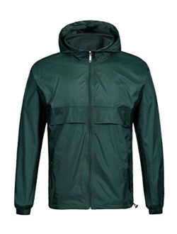 SWISSWELL Men's Rain Jacket Waterproof Windbreaker Lightweight Hooded Raincoat