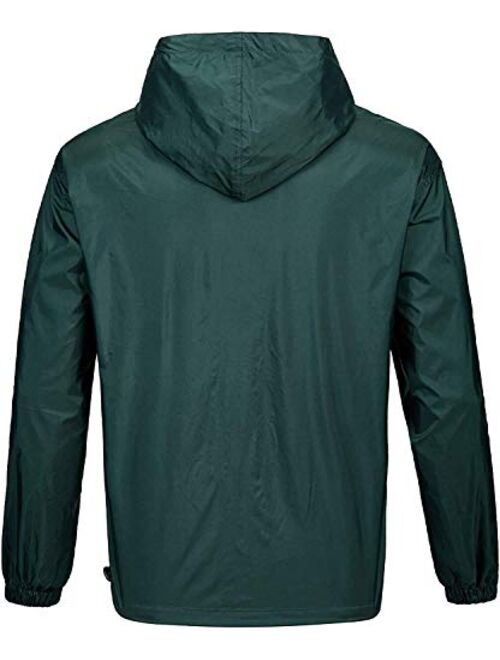 SWISSWELL Men's Rain Jacket Waterproof Windbreaker Lightweight Hooded Raincoat