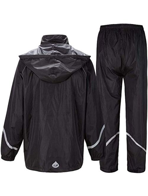 Jacket & Trouser Suit SWISSWELL Men's Rain Suit Waterproof Lightweight Hooded Rainwear for Golf,Hiking,Travel Running 
