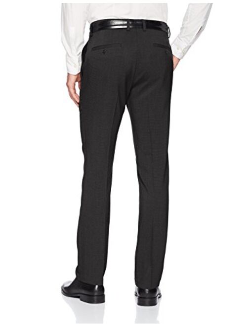 Kenneth Cole REACTION Men's Stretch Heather Tic Slim Fit Flat Front Dress Pant