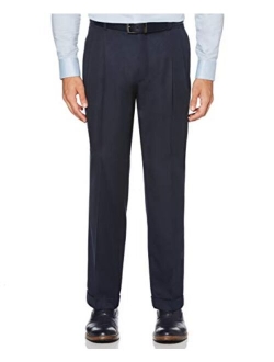 Men's Classic Fit Elastic Waist Double Pleated Cuffed Pant