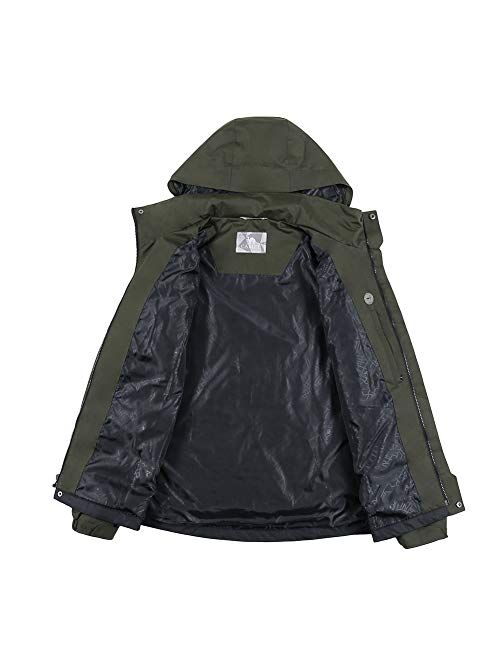 CAMEL CROWN Mens Waterproof Jacket Hooded Windbreaker Windproof Rain Coat Shell for Outdoor Hiking Climbing Traveling