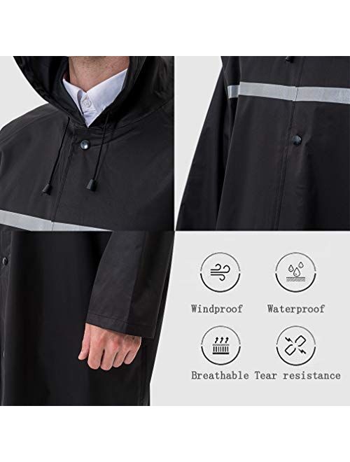 Rain Coats for Adults Rain Ponchos with Hoods Man Lightweight Raincoats Long Waterproof Jacket Windbreaker for Men Women